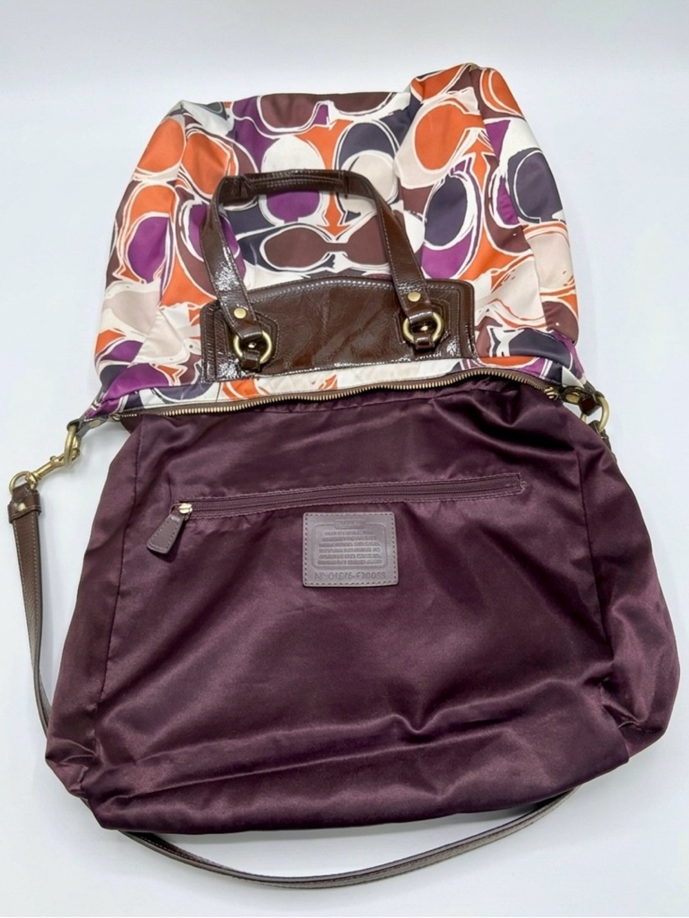 Coach Ashley Scarf Print Satchel Multicolor Y2K Boho Shoulder/Crossbody Bag - Picture 3 of 7